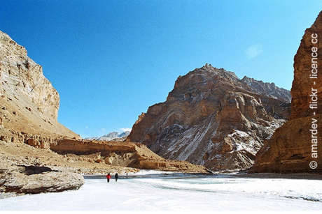 Traversée du Zanskar sur le fleuve gelé du Chadar